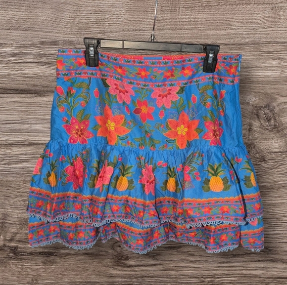 FARM Rio Blue Tropical Tapestry Mini Skirt - Picture 7 of 9